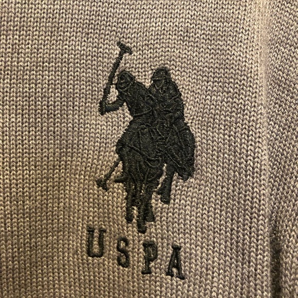US Polo association quarter zip sweater grey - Picture 3 of 4